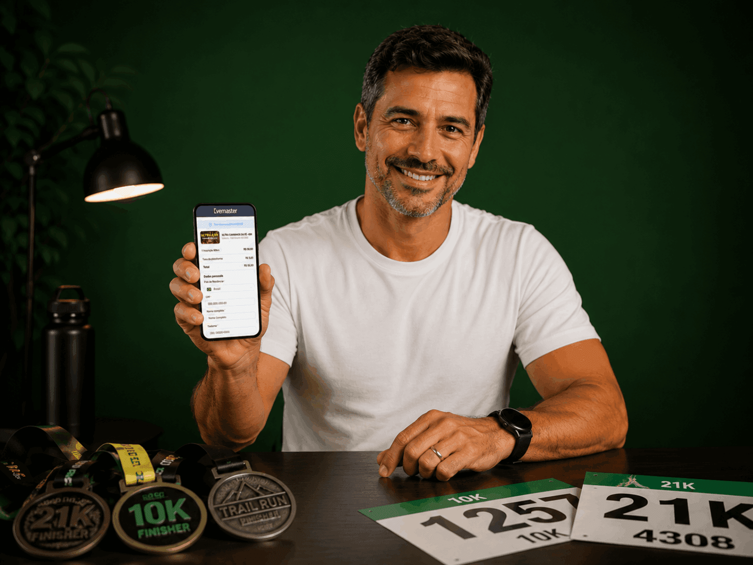Organizador de eventos usando a plataforma Evemaster