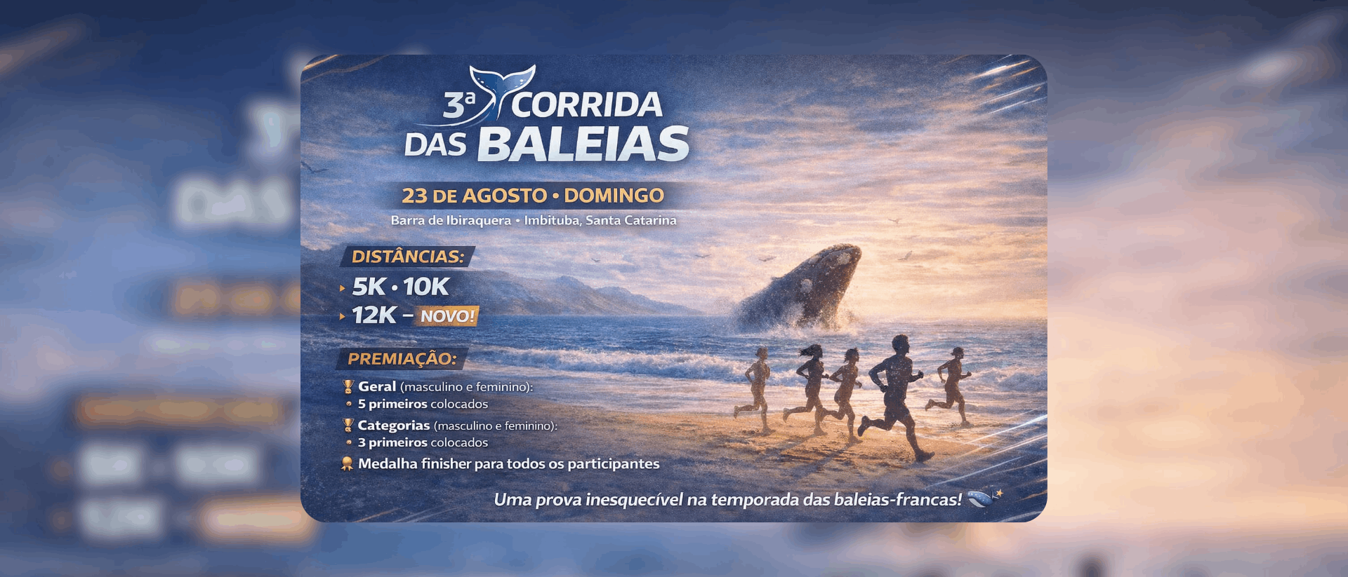 Banner — 3ª CORRIDA DAS BALEIAS - Barra da Ibiraquera